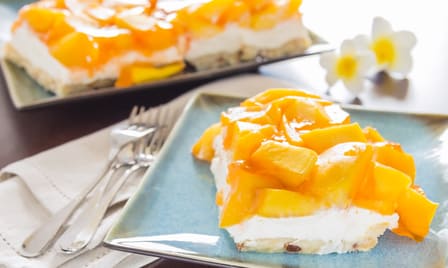 Fitness Rezept: "Exotischer Quarkkuchen mit Früchten"