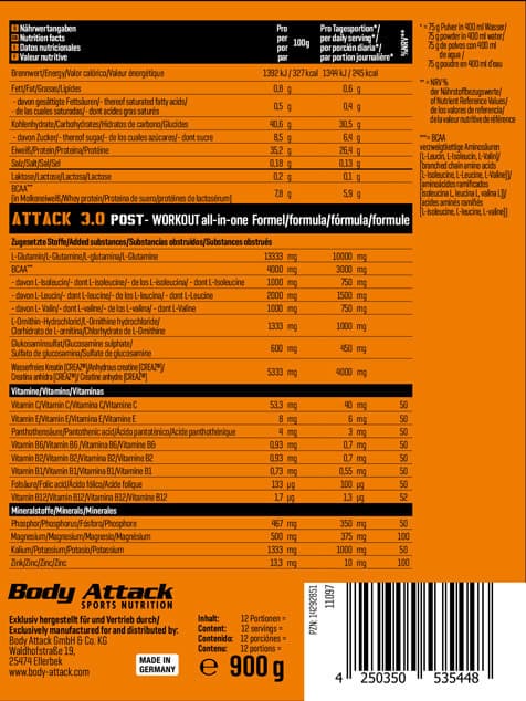 Im Test: POST ATTACK 3.0 von Body Attack. Hält die All-in-Formula als Post Workout-Shake was sie verspricht?